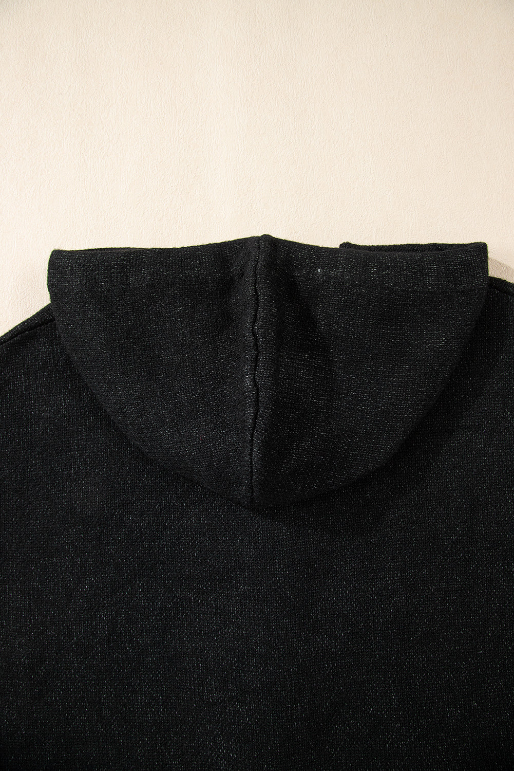White Hooded Button Up Drop Shoulder Sweater Cardigan