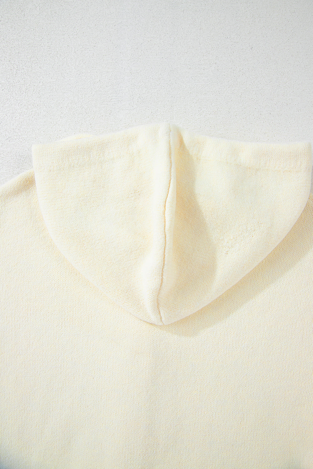 White Hooded Button Up Drop Shoulder Sweater Cardigan