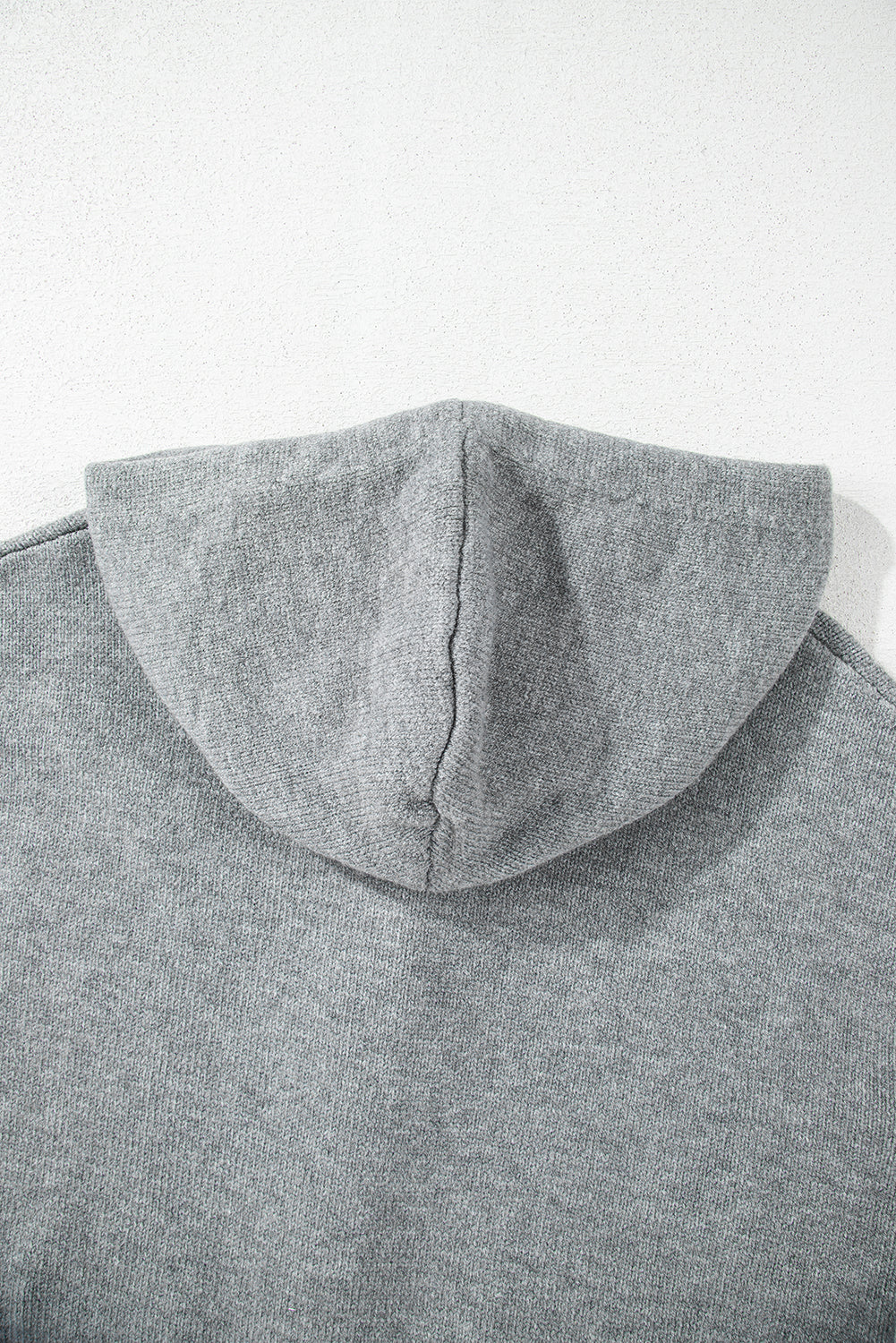 White Hooded Button Up Drop Shoulder Sweater Cardigan